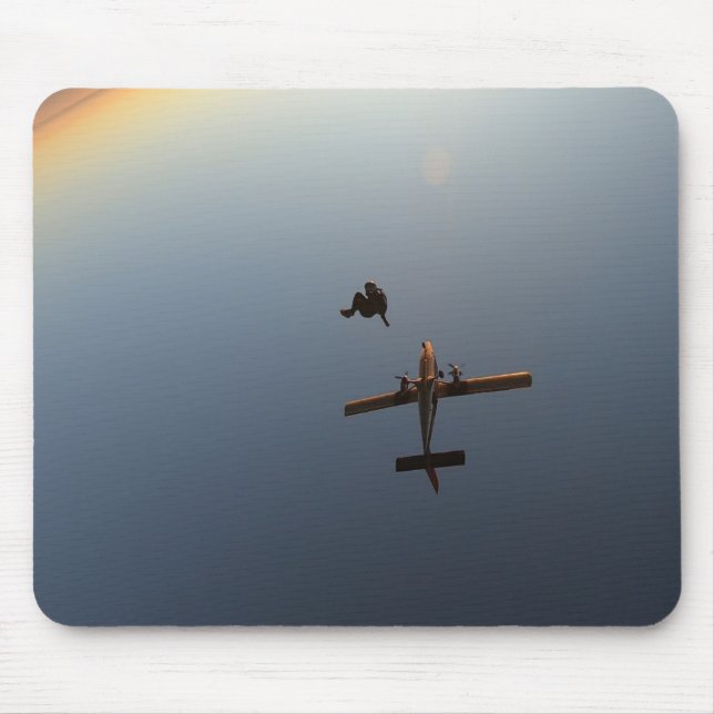 Sunset skydive with plane mouse mat (Front)