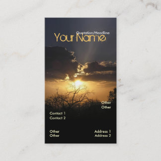Sunset Skys Vertical Business Card
