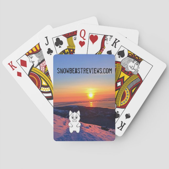 Sunset Snow Beast Reviews Playing Cards (Back)
