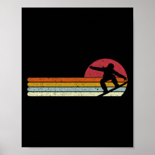 Sunset Snowboarder Snow Boarding Snowboarders Poster