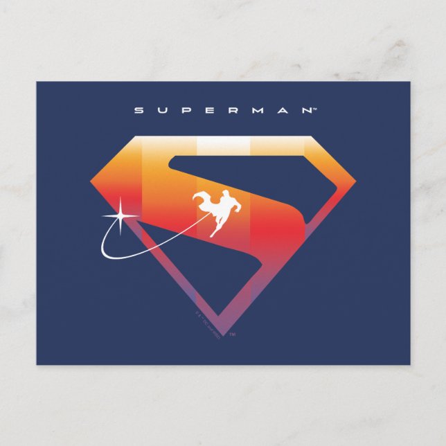 Sunset Soar Superman Shield Postcard (Front)