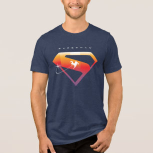 Sunset Soar Superman Shield Tri-Blend Shirt