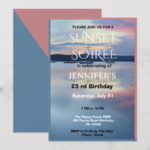 Sunset Soiree Birthday Party Invitation