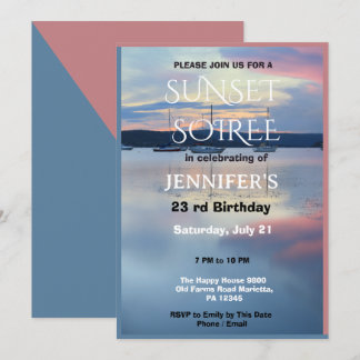 Sunset Soiree Birthday Party Invitation