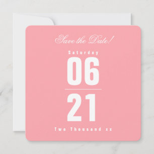 Sunset Solid Pink Wedding Save the Date