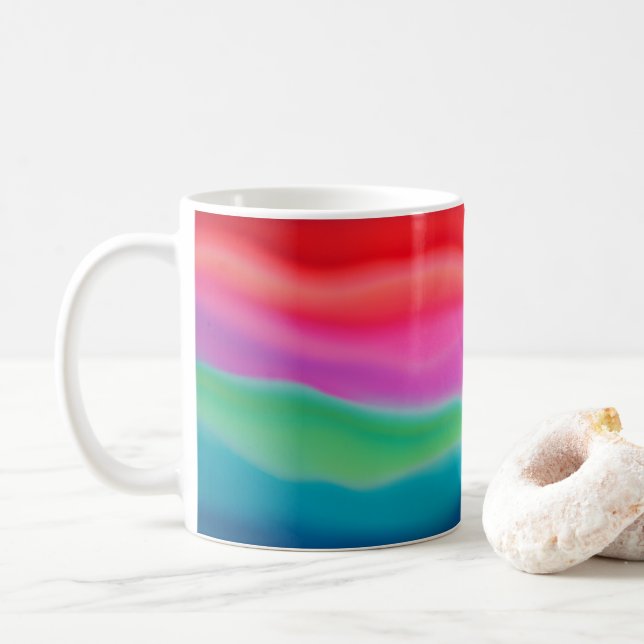 "Sunset Sorbet" Colourful Abstract Art   Coffee Mug (With Donut)