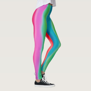 "Sunset Sorbet" Colourful Abstract Art   Leggings