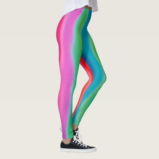 "Sunset Sorbet" Colourful Abstract Art   Leggings (Right)
