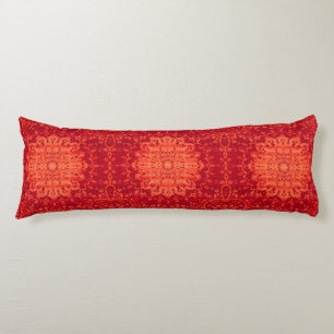Sunset Souk: Orange Marrakesh Moroccan Pattern Body Cushion