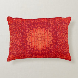 Sunset Souk: Orange Marrakesh Moroccan Pattern Decorative Cushion