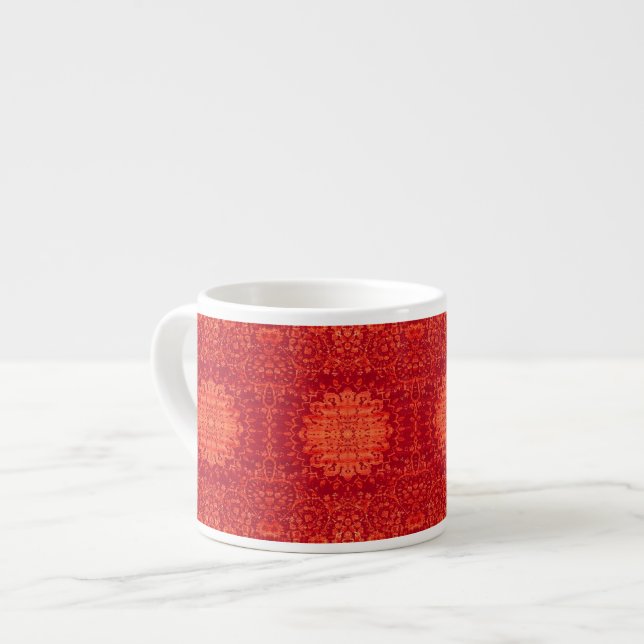 Sunset Souk: Orange Marrakesh Moroccan Pattern Espresso Cup (Front Left)