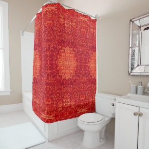 Sunset Souk: Orange Marrakesh Moroccan Pattern Shower Curtain