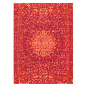 Sunset Souk: Orange Marrakesh Moroccan Pattern Tablecloth