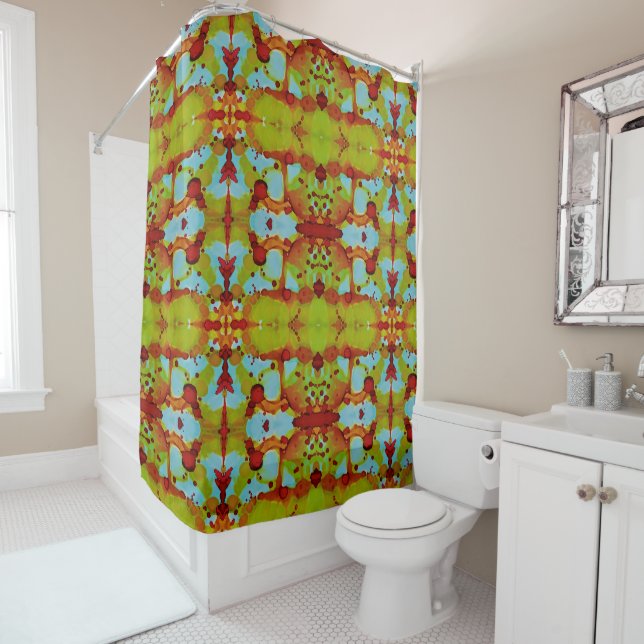 Sunset Spill Shower Curtain (In Situ)