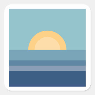 sunset square sticker