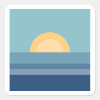 sunset square sticker