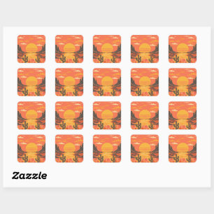 Sunset Square Sticker