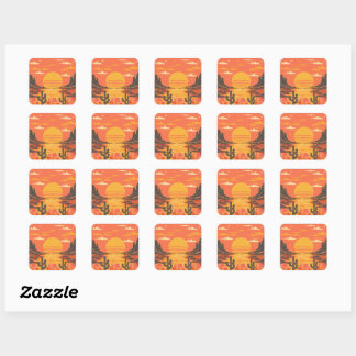 Sunset Square Sticker