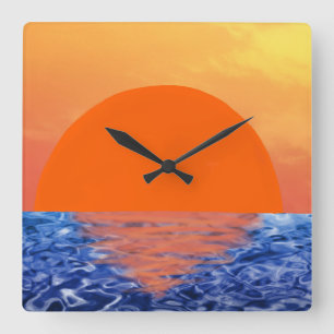 Sunset Square Wall Clock