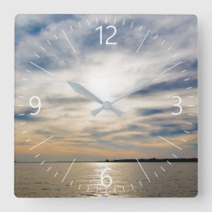 Sunset Square Wall Clock