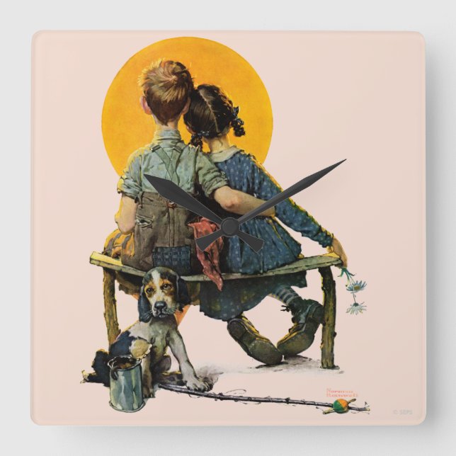 Sunset Square Wall Clock (Front)