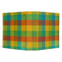Sunset Squares – Colourful Plaid 3-Ring Binder