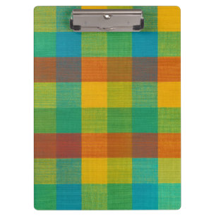 Sunset Squares – Colourful Plaid Clipboard