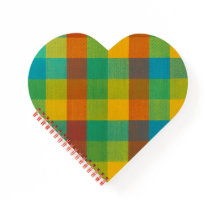Sunset Squares – Colourful Plaid Heart-Shaped Note