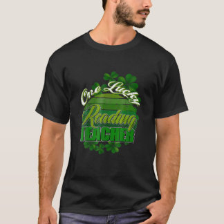 Sunset St Patrick’S Day One Lucky Reading Teacher T-Shirt