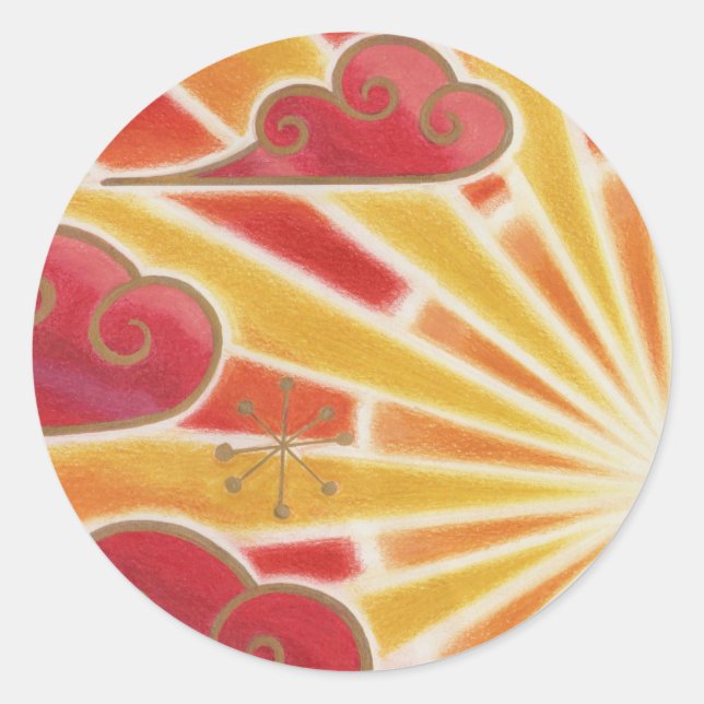 Sunset sticker round (Front)