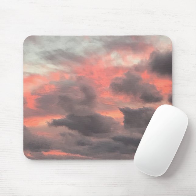 Sunset Stormy Clouds Mouse Mat (With Mouse)