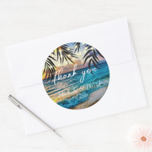 Sunset String Lights Beach  Classic Round Sticker