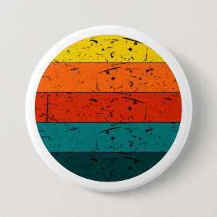 Sunset Stripe Round Buttons–Vibrant Circular Desgn 7.5 Cm Round Badge