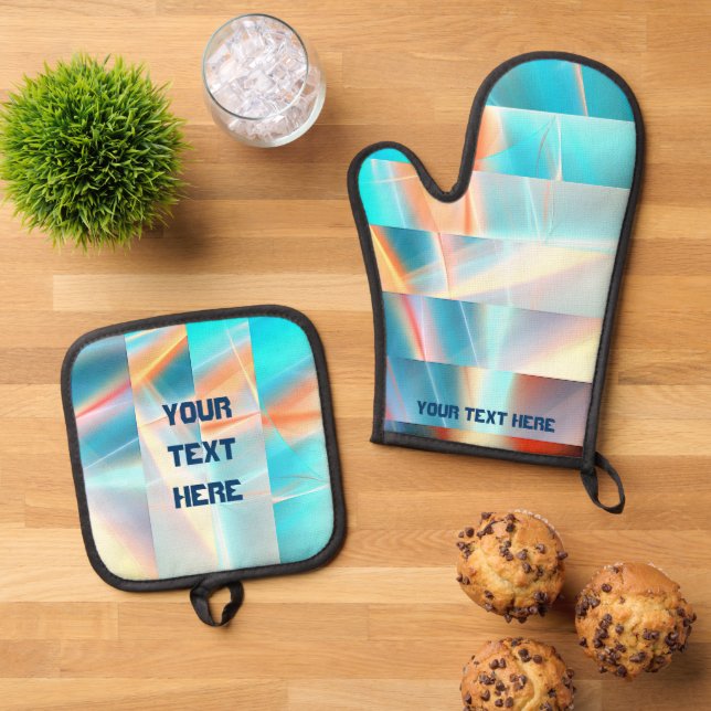 Sunset Strips Oven Mitt & Pot Holder Set (Top Down)