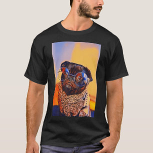 Sunset Substitute Teacher Glasses Pop Art Portrait T-Shirt