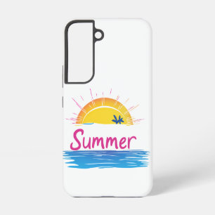 Sunset Summer Beach Illustration Samsung Galaxy Case