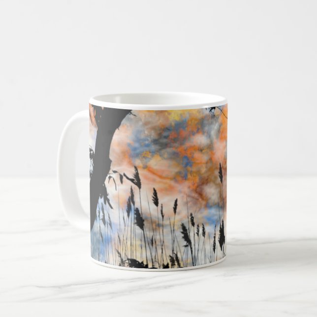 Sunset Summer Sky Landscape – Vibrant Nature Scene Coffee Mug (Front Left)