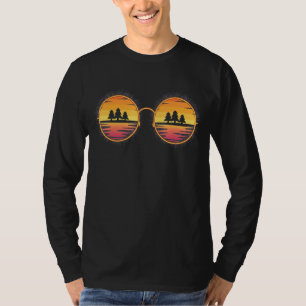 Sunset Summer Vacation Pine Trees Beach Tropical S T-Shirt