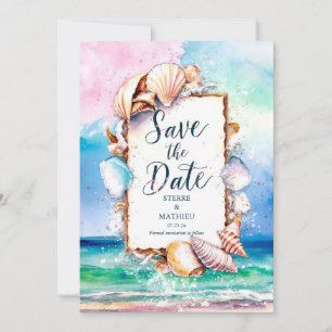 Sunset Sun Beach Wedding Save The Date