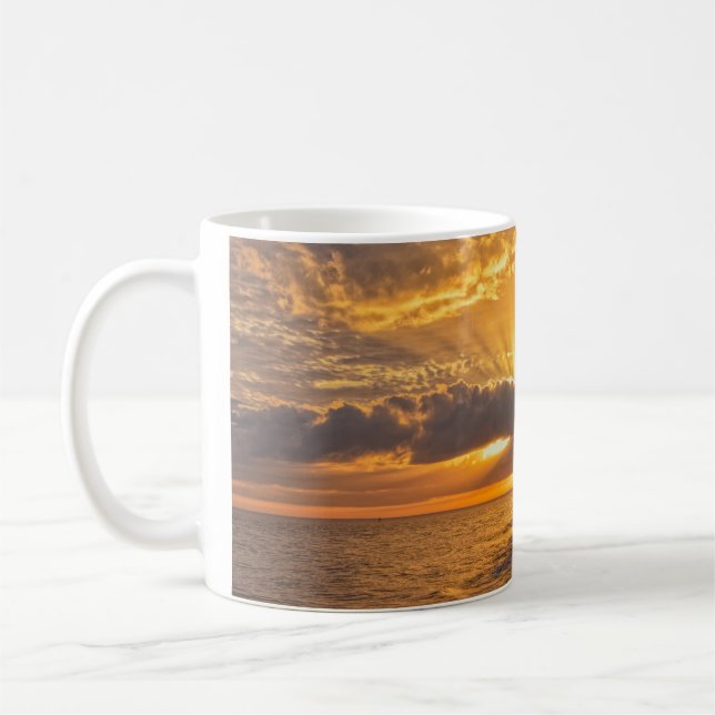 Sunset Sunbeams on Dauphin Island, Alabama Coffee Mug (Left)