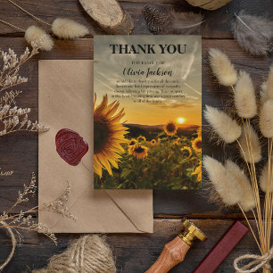 Sunset & Sunflowers Appreciation Thank You Card