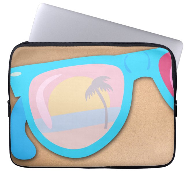 Sunset Sunglasses Fun Beach Retro Cute Art Laptop Sleeve (Front)