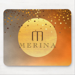 Sunset Sunrise Confetti Glitter Moon Watercolor Mouse Mat