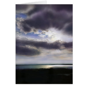 Sunset sunrise lakeshore skyline ocean painting