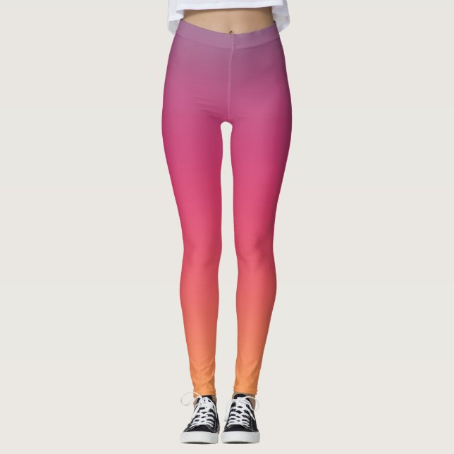 Sunset sunrise tropical modern colour gradient leggings (Front)