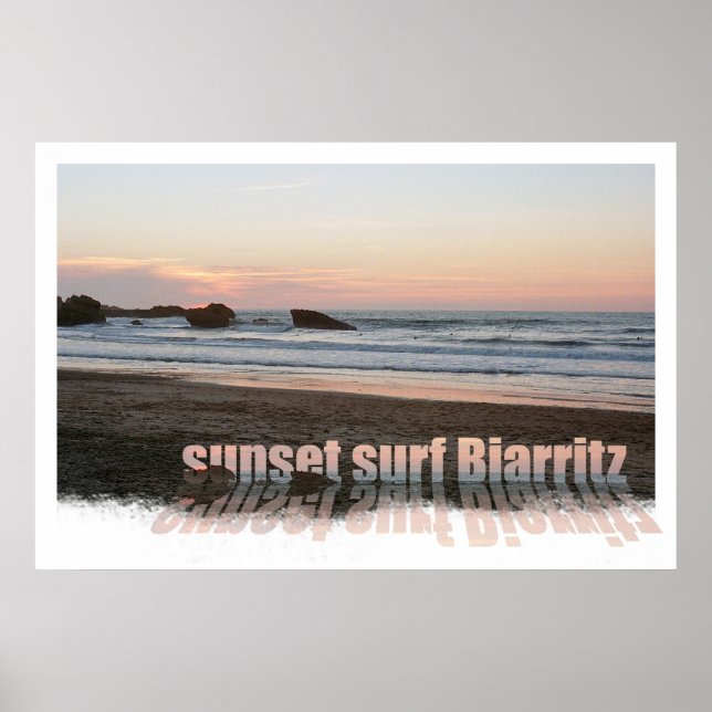 sunset surf Biarritz Poster (Front)