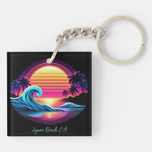 Sunset Surf Glow Key Ring (Back)