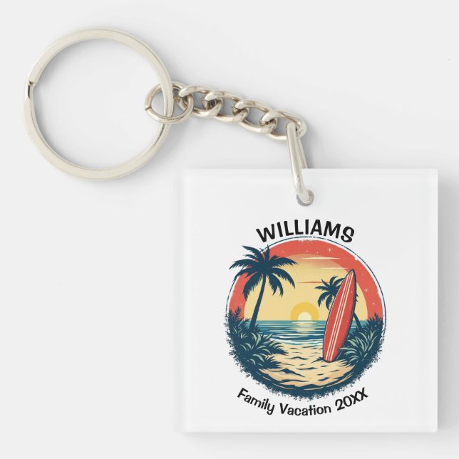 Sunset Surf Key Ring (Front)