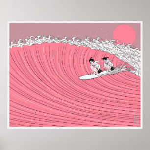 sunset surf poster