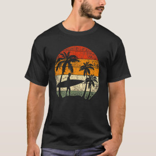 Sunset Surf Surfboard Ocean Sport Surfer Retro Sur T-Shirt